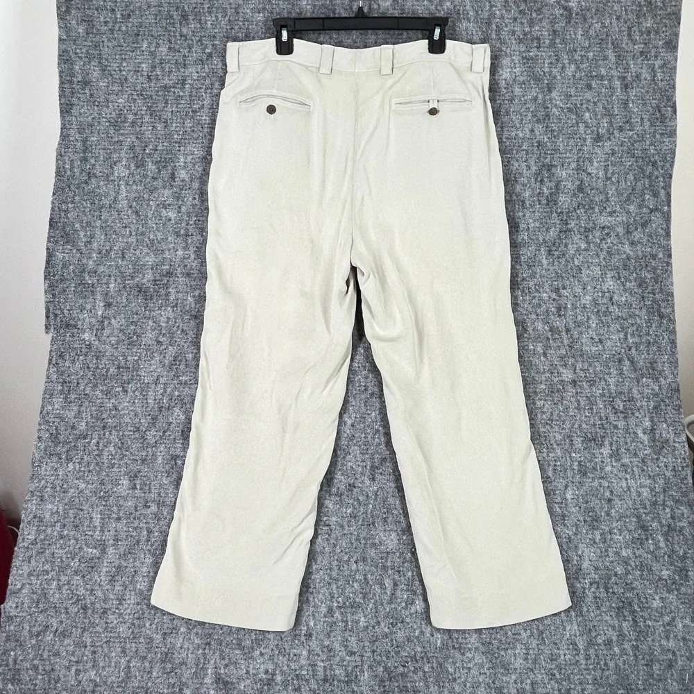 Tommy Bahama Silk Pants Men 36‎ Vintage Y2K Resort Relaxed Luxury Fit